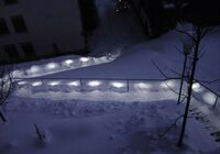 Flexo Handlauf - Aussentreppe beleuchtet im Winter